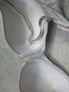 White Padded Bra with Textured Cups ♥️