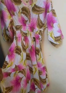 Floral Print Smocked Waist Dress