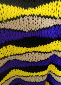 Yellow Purple Striped Knit Pullover