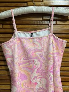 Pink Swirl Print Mini Dress