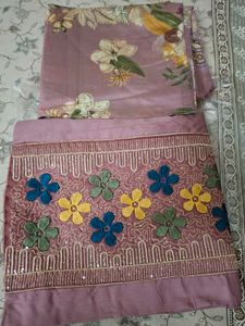 Unstitched Embroidered Kurta Set with Dupatta