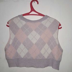 Argyle Knit Vest Sweater