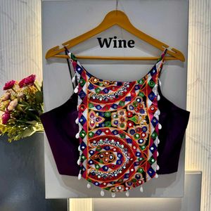Embroidered Crop Top Blouse