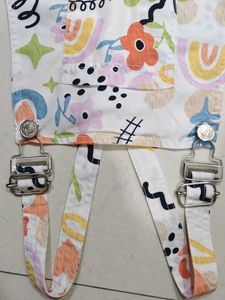 Cute Girls' Floral Print Overalls