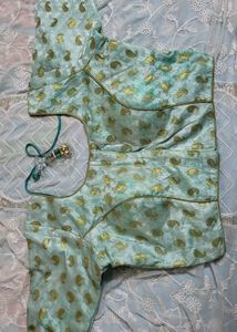 Green Ikat Print Blouse