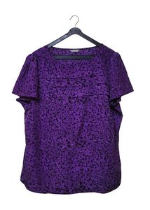 Vibrant Purple Heart Pattern Top