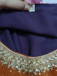 Elegant Orange Kurta Set with Palazzo Pants