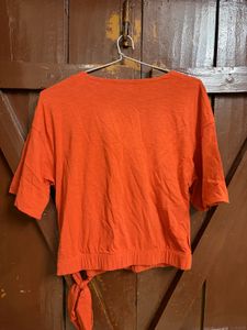 V-Neck Wrap Top with Tie Detail