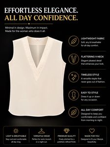 Elegant V-Neck Sleeveless Off-white Top