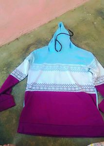 Light Blue &amp; White Hoodie