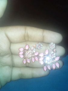 Stunning Pink Stone Earrings