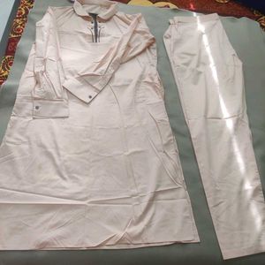 Men's Peach Kurta Set