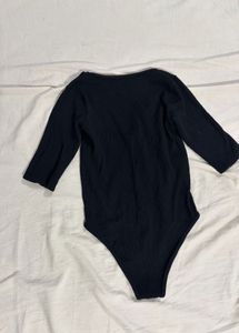 zara Ribbed V-Neck Bodysuit