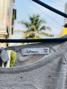 Gray Long Sleeve Layered Tunic Top