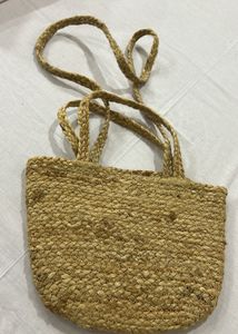 Jute Tote Bag with Braided Handles