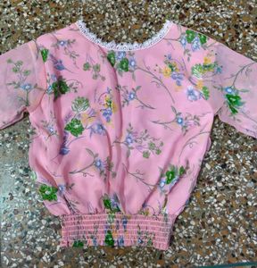 Floral Pink Crop Top
