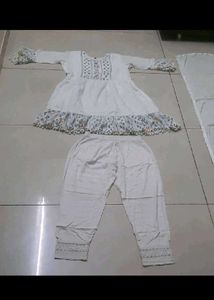 Elegant White Kurta Set with Dupatta