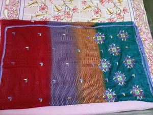 Daily wear,Multi colour saree with blouse ♥️💚💛