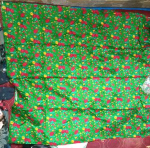 2, Green Floral Dress Material both