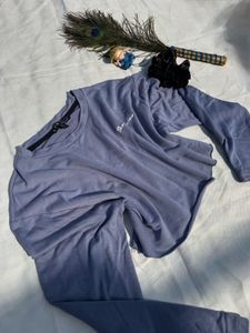 Casual Blue Long Sleeve Top🦋