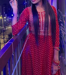 Vibrant Red Embroidered Kurta