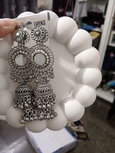 Boho Mirror Jhumka Earrings