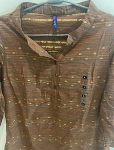 Brown Printed Kurta