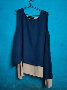 Chic Layered Blue Tunic Top