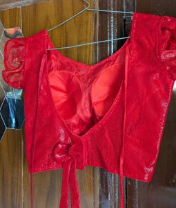 Vibrant Red Sequined Blouse