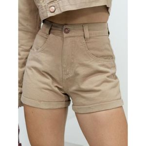High Waisted Rolled Hem Shorts