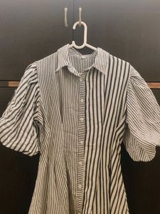 Price Drop! Korean Soft Striped Shirt Dress