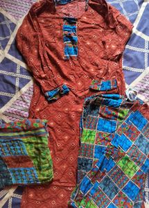Vibrant Cotton Suit 3pc