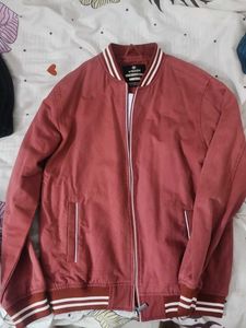 Wrogn Maroon Bomber Jacket