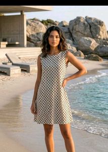 Chic Sleeveless Geometric Print Dress