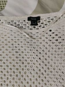 never used Sheer Crochet Knit Top