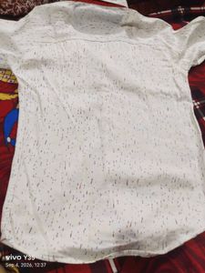 boys/kids White Printed Full Sleeve Shirt