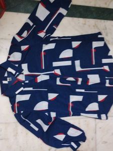 Unique Blue Abstract Print Button-Down Shirt