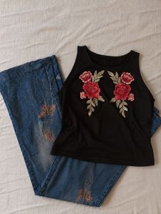 Black Floral Top
