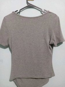 Stylish Grey Asymmetrical Tunic Top