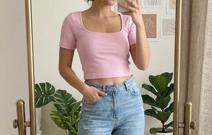 H&M Pink Cropped Top- 10%off just for today