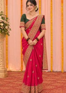 Beutiful Heavy Chanderi Silk Saree..💗💗