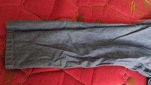 Embroidered Denim Kurta