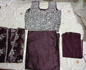 Purple Lehenga Choli set (Free Size Upto L)