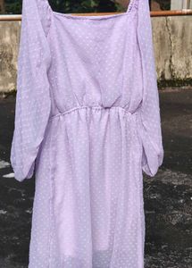 Lavender Puff Sleeve Dress