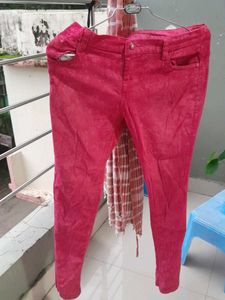 pinkPrinted Jeans