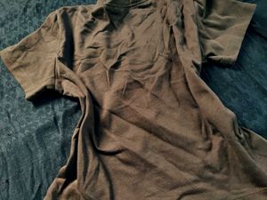 Brown V-Neck Graphic Tee