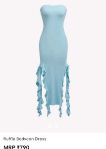 Pink Ruffle Trim Bodycon Tube Dress