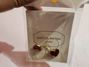 JUST LIL THINGS Heart Hoop Earrings