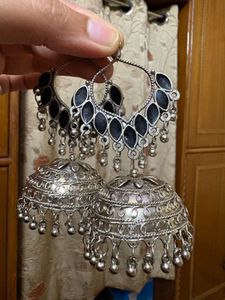 Oxidized Jhumka Earrings