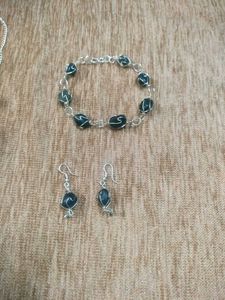 Elegant Stone Necklace Bracelet &amp; Earring Set